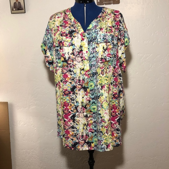 KC Khakis & Co. V-neck blouse, size 3X - Picture 1 of 8